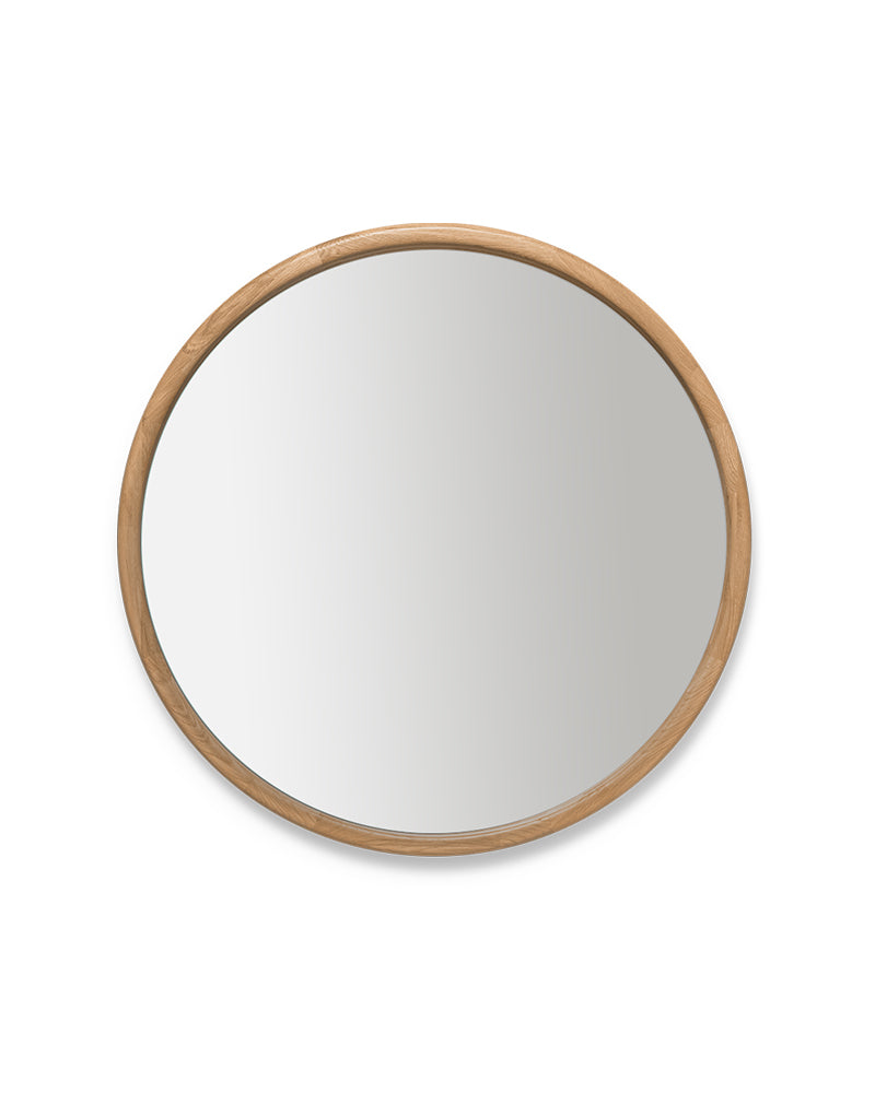 Linea Oak - ø100cm hairdresser mirror in oak wood
